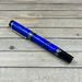 Blue mesh and chrome rollerball pen
