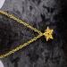 18k gold plated 5 point Elven Star with black crystal beads. 20" chain
