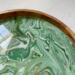 Swirls of green, white and gold make this tray stand out when entertaining.  A lovely addition to your home decor.