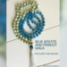 Peridot and Blue Apatite 108 Bead Mala. Pale green and vibrant teal blue beads strung on silk thread. Hand knotted. Hand tied silk tassel