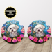 Cork-backed coaster detail for dog lovers. 
Dog coaster set in gift-ready packaging.