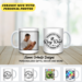 Side view of custom dad mug on table
Father’s Day gift mug with baby picture
