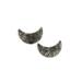 crescent moon-shaped jewelry silver component with sunflower design for jewelry artists- necklaces, earrings, bracelets