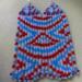 Beaded Fringe Statement Earrings Handmade Unique Design Red White Blue Colors Summer Festival Patriotic Fashion Jewelry Cascading Pattern