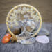 beautiful yellow tree of life suncatcher glistens with yellow and clear glass beads