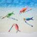 Cute and vibrant personalized fish charm for purses, backpacks, keychains, etc. Optional colors are green, blue, orange/pink, and red.