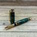 Green resin cast flower rollerball pen