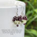 Lemon quartz and garnet cluster earrings in sterling silver by MariesGems.