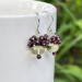 Lemon quartz and garnet cluster earrings in sterling silver by MariesGems.