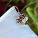 Lemon quartz and garnet cluster earrings in sterling silver by MariesGems.
