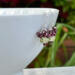Lemon quartz and garnet cluster earrings in sterling silver by MariesGems.