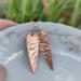Textured copper spike earrings with rose gold filled ear wires by MariesGems.