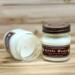 Cool mint and creamy vanilla in 8oz mason jar. One jar standing up with lid on and one jar on its side with lid off.