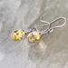 Citrine wire wrapped gemstone earrings in oxidized sterling silver by MariesGems.