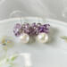 Amethyst cluster and freshwater cultured pearl earrings in sterling silver by MariesGems.