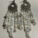 Elegant Iridescent and White Glass Bead Dangle Earrings Bridesmaid Gift Idea Jewelry Accessories Elegant Birthday Present