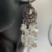 Elegant Iridescent and White Glass Bead Dangle Earrings Bridesmaid Gift Idea Jewelry Accessories Elegant Birthday Present