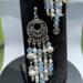 Elegant Iridescent and White Glass Bead Dangle Earrings Bridesmaid Gift Idea Jewelry Accessories Elegant Birthday Present