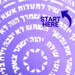Close up of the amulet showing how to read/where to start reading the psalm in Hebrew -- it is broken into 4 concentric rings.