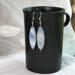 Blue Steel Mother of Pearl Earrings by MariesGems.