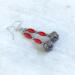 Red coral and silver ball earrings by MariesGems.