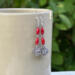 Red coral and silver ball earrings by MariesGems.