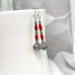 Red coral and silver ball earrings by MariesGems.