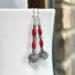 Red coral and silver ball earrings by MariesGems.