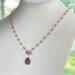 Taupe pearl and amethyst necklace with front toggle clasp in sterling silver by MariesGems.