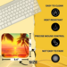 B9.4x7.9 inch heat resistant Rubber backed sunset mouse pad, 
Mousepad with vibrant palm scene, right sunset mouse pad gift idea
