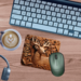 Outdoor-themed personalized mouse pad. Personalized hunter gift mouse pad with deer. Office mouse pad with 3D deer head image. 