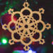 Alt Text: Handmade Wooden Victorian Style Fretwork Snowflake Shaped Christmas Tree Ornament
