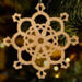 Alt Text: Handmade Wooden Victorian Style Fretwork Snowflake Shaped Christmas Tree Ornament
