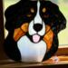 Bernese Mountain Dog Stained Glass Suncatcher