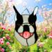 Boston Terrier Puppy Stained Glass Suncatcer
