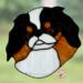 Japanese Chin Stained Glass Suncatcher- Tricolor