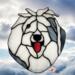 Old English Sheepdog Stained Glass Suncatcher