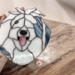 Old English Sheepdog Stained Glass Suncatcher- being held for size reference.