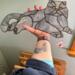 Persian Stained Glass Suncatcher being held for size reference
