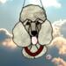Poodle Stained Glass Suncatcher- gray