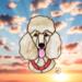 Poodle Stained Glass Suncatcher- apricot