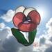 Pansy Stained Glass Suncatcher- white and pink.