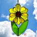 Sunflower stained glass suncatcher.