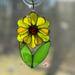 Sunflower stained glass suncatcher.