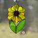 Sunflower stained glass suncatcher.