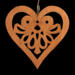 Handcrafted Wooden Victorian Style Heart Christmas Tree Ornament - Made In USA
