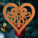 Handcrafted Wooden Victorian Style Heart Christmas Tree Ornament - Made In USA