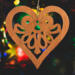 Handcrafted Wooden Victorian Style Heart Christmas Tree Ornament - Made In USA