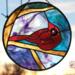 Cardinal-Are You Okay- 10" Panel- in Multi Blue- By Robin C. Hary of Robin's Glass World