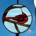 Cardinal-Are You Okay- 10" Panel- in Sky Blue- By Robin C. Hary of Robin's Glass World